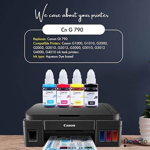 needle ; Pin point precision Needle 2x100gms (Black) GI 790 Inkjet Ink Compatible with Canon G1000 G1010 G2000 G2010 G3000 G3010 G4000 G4010 G4085 Ink Tank Printers - Image 4