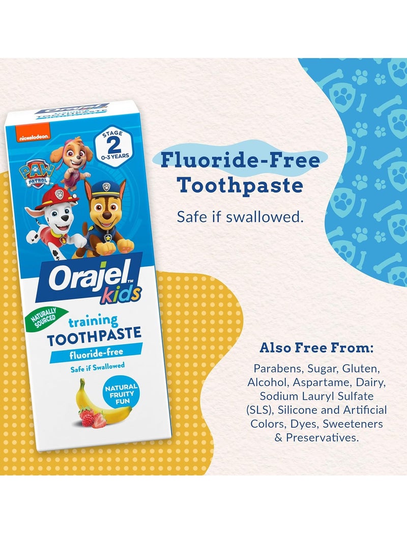 Orajel - Orajel Kids Paw Patrol Fluoride-Free Training Toothpaste, Natural Fruity Fun Flavor, #1 Pediatrician Recommended , 1.5oz Tube - Image 1