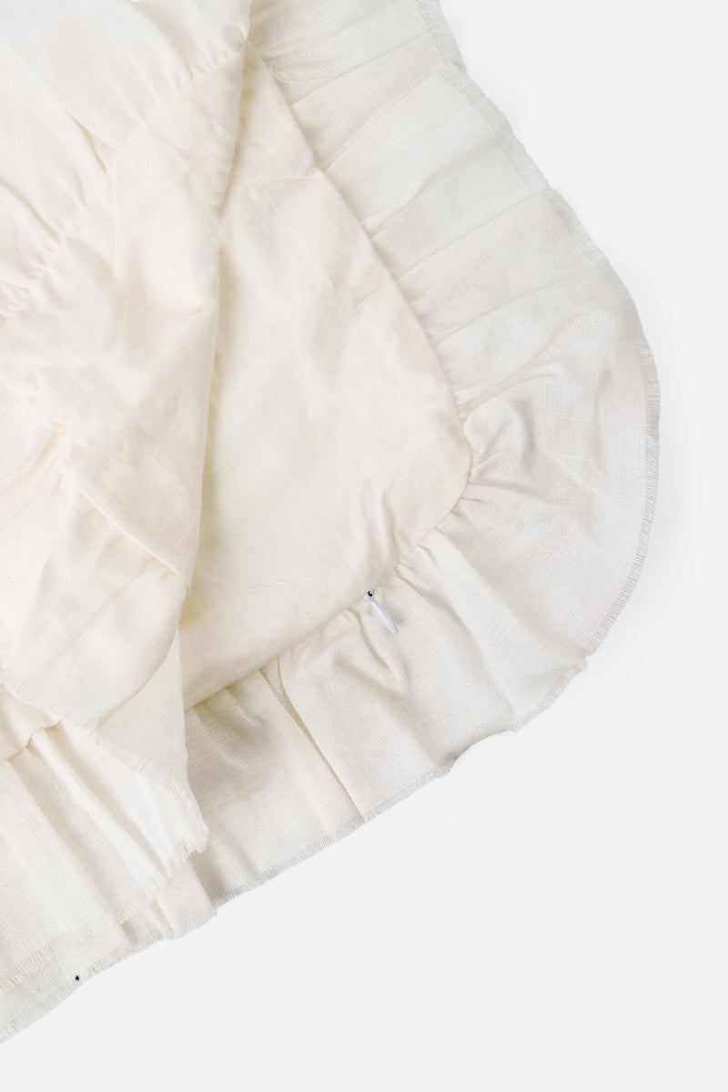 Muy Mucho غطاء وسادة سادة 45 x 45 سم، أبيض - Image 3