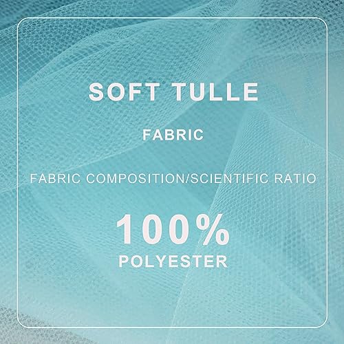 Ableme Deco Light Blue Tulle Fabric Roll Spool Bolt (54 Inch by 40 Yards) Large Tulle Wedding Party Decoration, Tutu Skirt, Table Runner, Gift Wrapping, Bridal Shower, Soft & Drape (Baby Blue) - Image 3