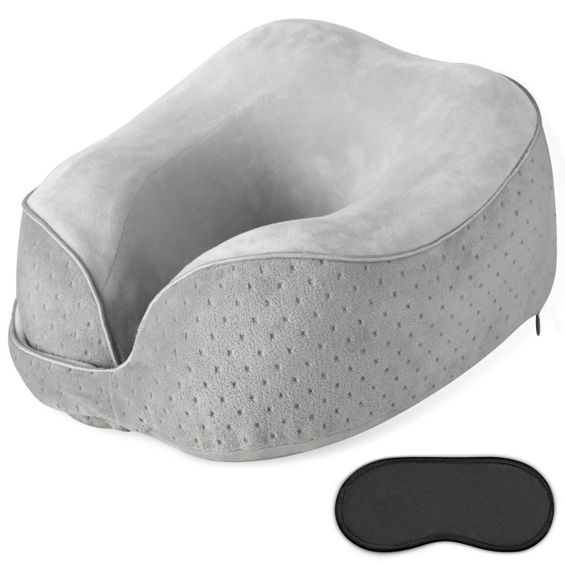 Travel Pillow Breathable Airplane Neck Pillow Memory Foam Neck Pillow for Sleeping Travel Head  Neck Support Soft Travel Pillow for Sleeping Rest Airplane Car  Home Use Grey