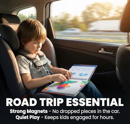 Travofun Travel Games Tangrams Magnetic Travel Games for Road Trips Kids Board Game Educational Toys Kids Game for 3 - Image 5
