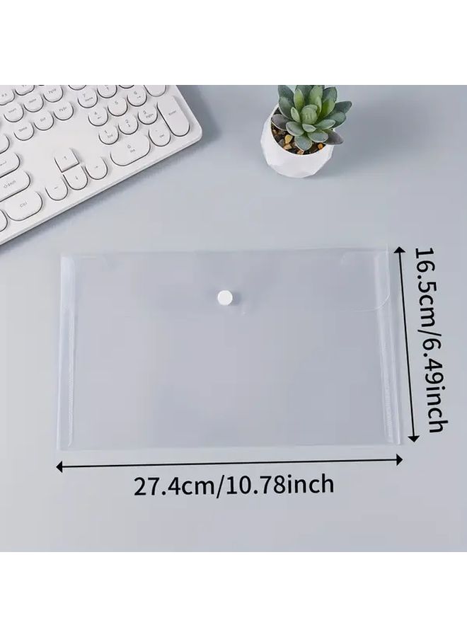 Transparent 15 Pack Waterproof PP Document Storage Bags with Button Closure - Image 2