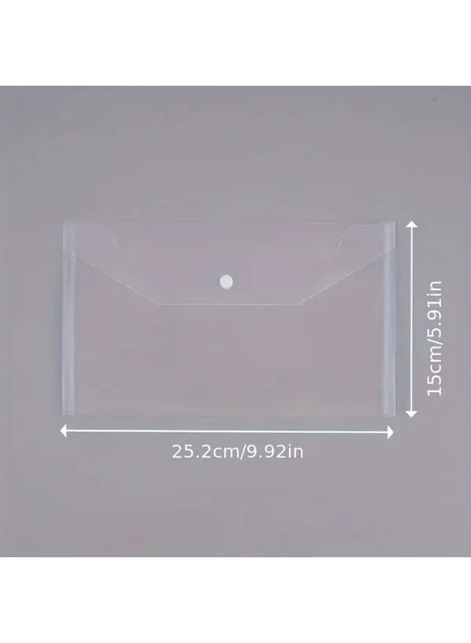 Transparent 15 Pack Waterproof PP Document Storage Bags with Button Closure - Image 3