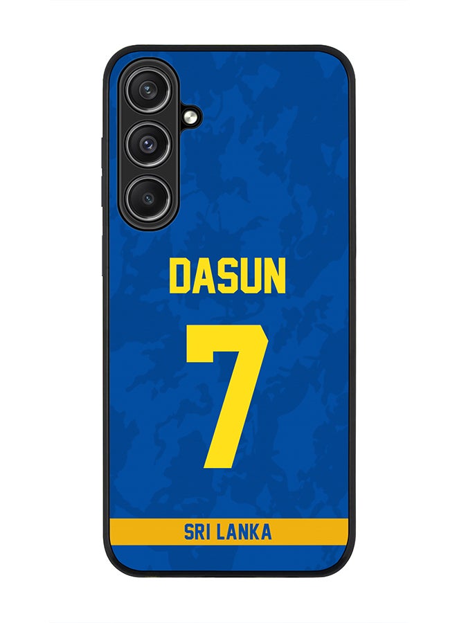 Stylizedd Rugged Black Edge case for Samsung Galaxy S23 FE, Custom Slim fit Thin Phone Case Cover - Team Sri lanka Dasun Shanaka, Jersey No 7 - Image 1