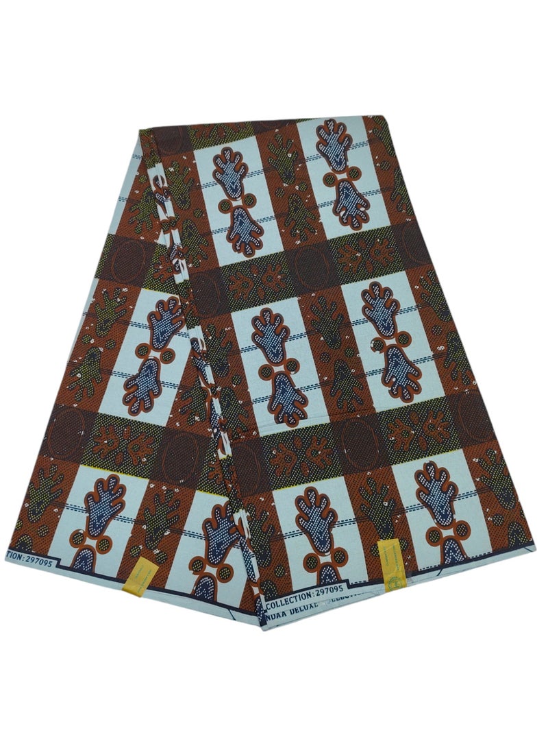 African Fabric 100% Cotton Ankara Print Fabric 6 Yards Best New Beautiful Design Multicolour Latest Fancy 297095 - Image 1