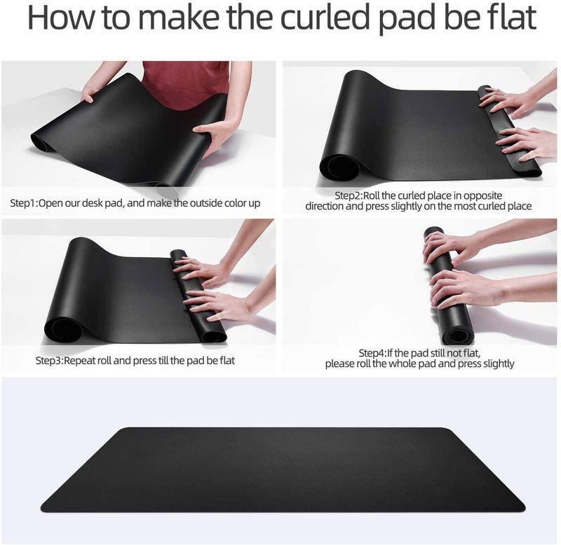 pepplo® Leather Desk Pad Protector,Mouse Pad,Office Desk Mat, Non-Slip PU Leather Desk Blotter,Laptop Desk Pad,Waterproof Desk Writing Pad for Office and Home (Wine Red, 60 x 30CM) - Image 5