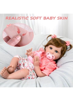 Aori Aori Reborn Baby Girl Doll,22 in Realistic Newborn Baby Dolls,Adorable Lifelike Babies,Weighted Reborn Toddler with Flamingo Toy Gifts Set for Kids 3 Year Old  - Image 3