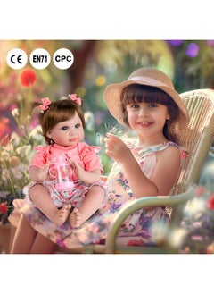 Aori Aori Reborn Baby Girl Doll,22 in Realistic Newborn Baby Dolls,Adorable Lifelike Babies,Weighted Reborn Toddler with Flamingo Toy Gifts Set for Kids 3 Year Old  - Image 4