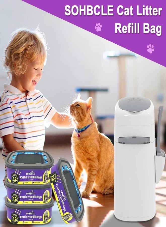 SOHBCLE Cat Litter Refill Bags| 4-Pack Cartridges Compatible with Genie Cat Litter Refills Standard,Plus and Style Pail | Superior Odor Control (NOT Compatible with XL) - Image 3