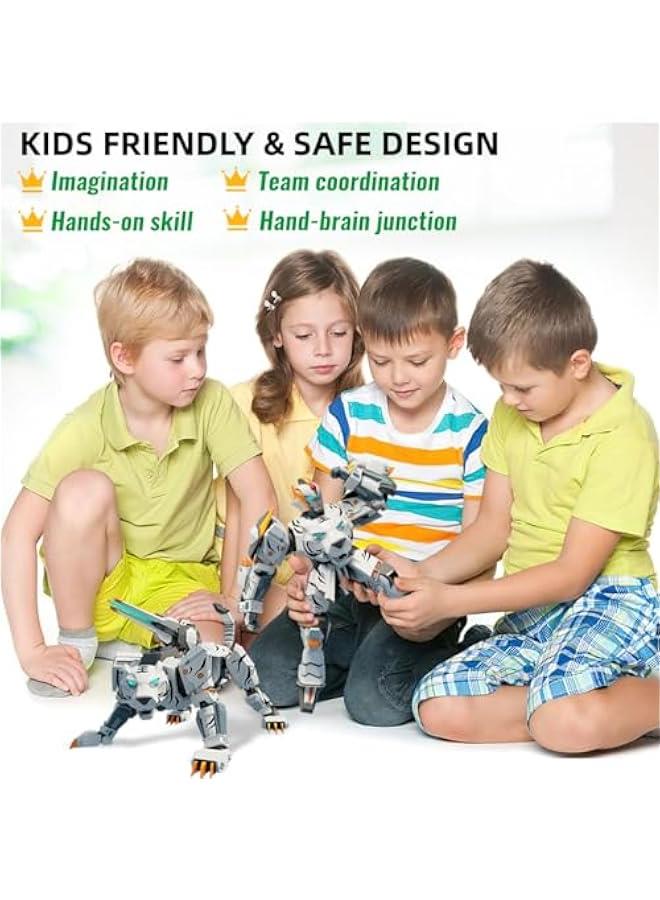 general Animal Transforming Robot Toys 10 Inches Tiger Action Figure for Kids Deformation Assembly Robot for Boys  Girls Ages 6 7 8 9 10 - Image 4
