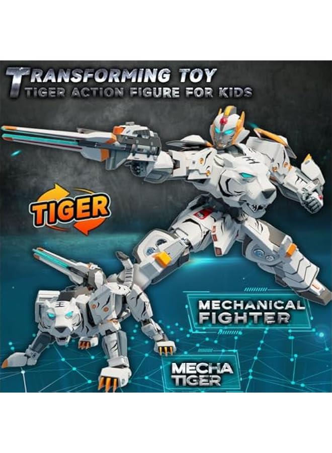 general Animal Transforming Robot Toys 10 Inches Tiger Action Figure for Kids Deformation Assembly Robot for Boys  Girls Ages 6 7 8 9 10 - Image 2