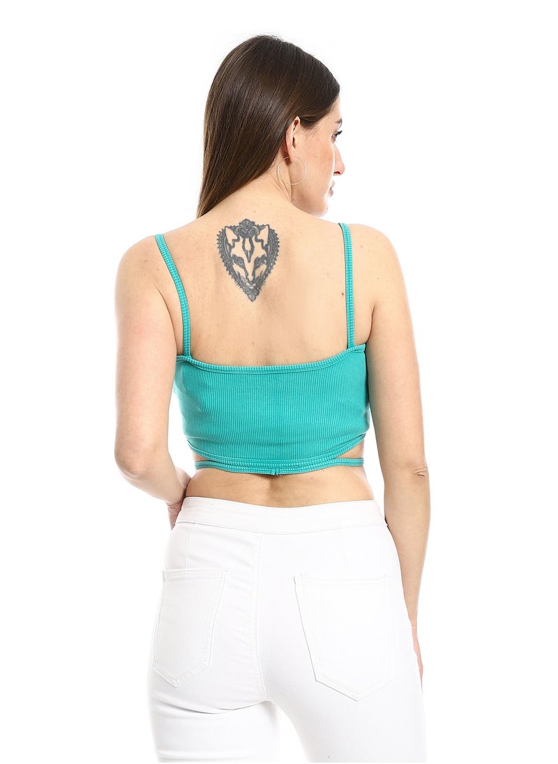 MERCH - Green strapless crop top - Image 1
