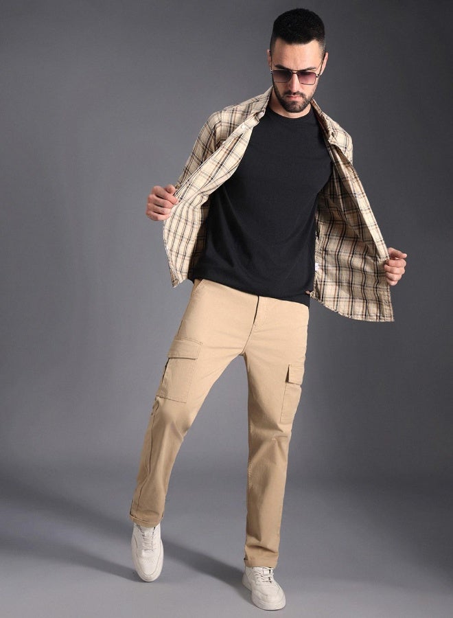 هاي ستار بنطلون رجالي كارجو كاكي بقصة مستقيمة - أنيق وعملي - Image 1