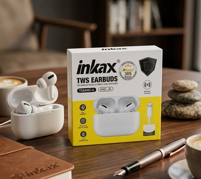 Inkax سماعات إنكاكس T03ANC-U اللاسلكية بتقنية إلغاء الضوضاء النشطة (ANC) - Image 2