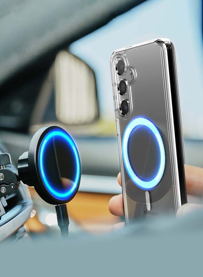 Wtech Samsung Galaxy S25 Plus / S25+ 2025 Magnetic Case, Slim Transparent Flexible TPU Shockproof Magsafe Back Phone Case - Clear - Image 3