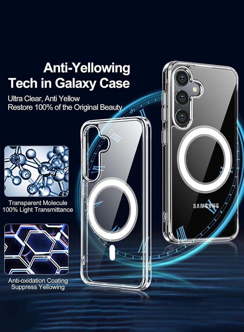 Wtech Samsung Galaxy S25 Plus / S25+ 2025 Magnetic Case, Slim Transparent Flexible TPU Shockproof Magsafe Back Phone Case - Clear - Image 4