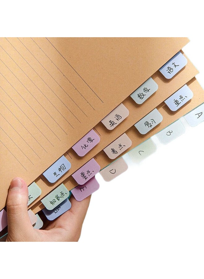 Simaa Morandi Color Index Label Stickers, 120 Pieces, Fluorescent Film Sticky Notes, Tear-Off Waterproof Fluorescent Markers, Student Loose-Leaf Index Stickers, Morandi Color Medium Size - Image 1