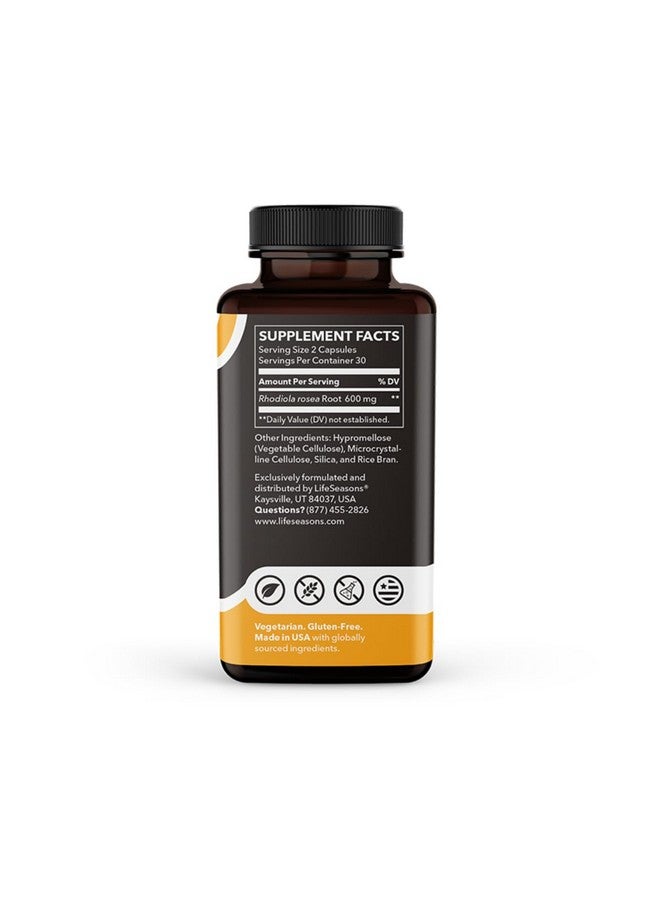 LifeSeasons Essentials Rhodiola Root - Supports Healthy Stress Response, Natural Sleep Cycles, Brain Health & More - Natural Calm Support - 600 mg per 2 Capsules - 30 Day Supply - Image 3