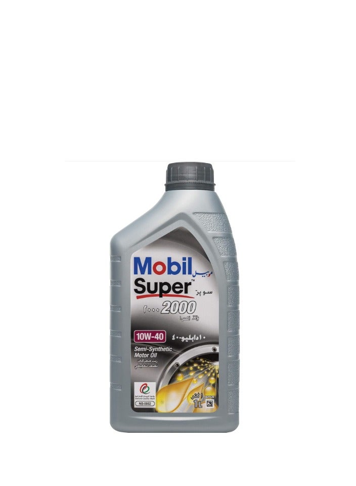 موبيل سوبر 2000 10W-40 – زيت محرك تخليقي لحماية قوية وأداء يدوم / كرتون ( 12  عبوة * ١لتر ) - Image 2