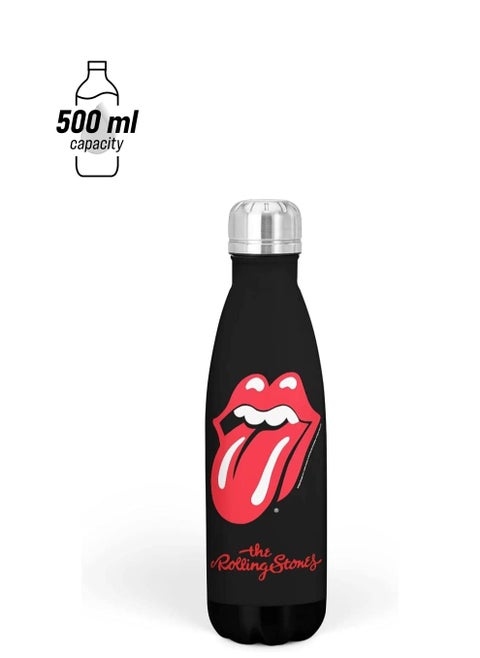 The Rolling Stones Drinks Bottle Tongue Logo Vacuum Insulated Flask Ideal Bottle for Hot Water and Chilled Drinks Licensed Product Eco Friendly Reusable Bottle