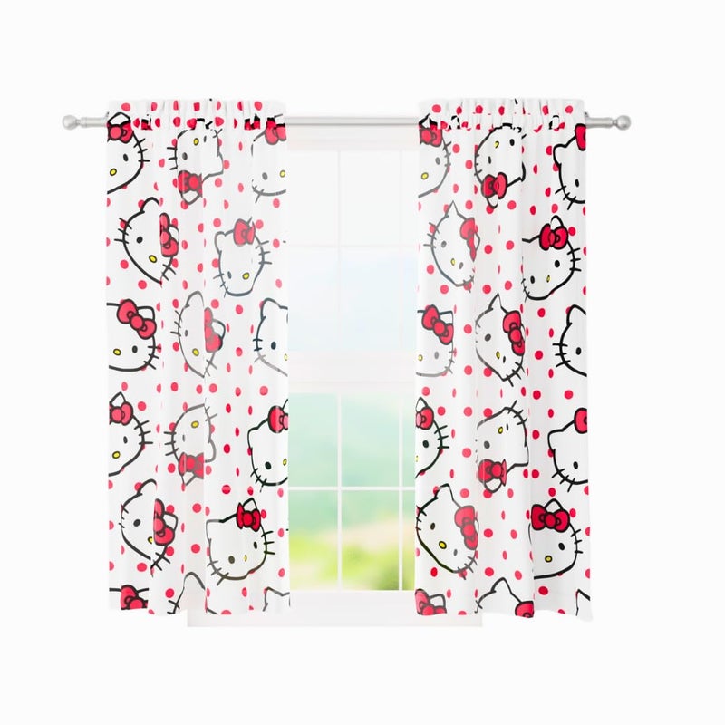 Franco Franco Hello Kitty Kids Room Window Curtains Drapes Set 82 in x 63 in Official Licensed Product