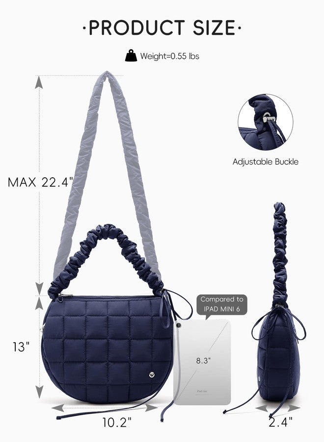 WESTBRONCO Puffer Crossbody Bags for Women Nylon Quilted Shoulder Bag Womens Crossbody Purse with Drawstring Strap for Travel - Image 3