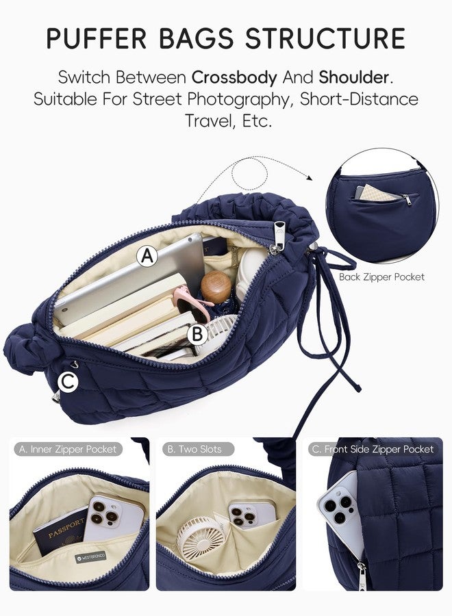 WESTBRONCO Puffer Crossbody Bags for Women Nylon Quilted Shoulder Bag Womens Crossbody Purse with Drawstring Strap for Travel - Image 4