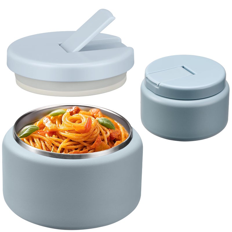 135oz Soup Thermo for Hot Food Kids with Buckle Lid Insulated Vacuum Food Jar Wide Mouth Leakproof Stainless Steel Lunch Container Blue