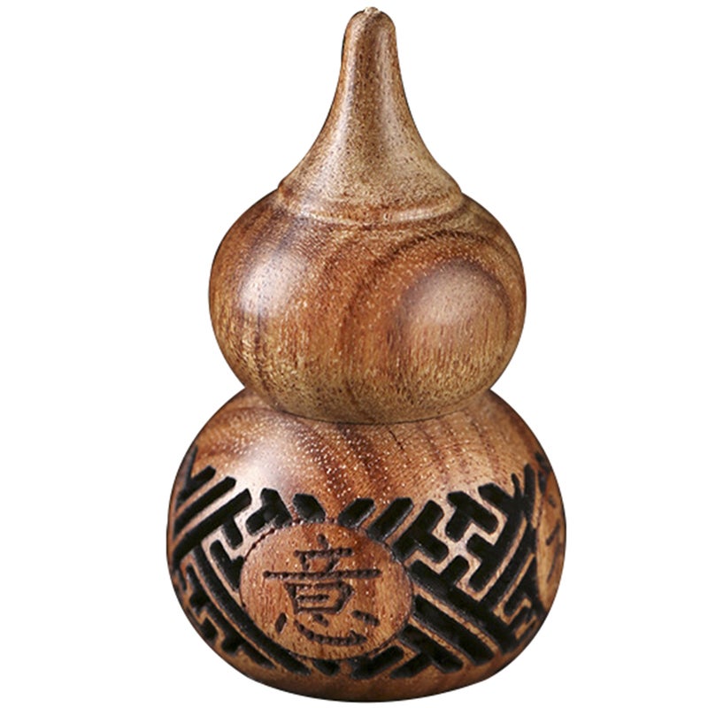 Gourds, Aroma Diffuser with Carved Wood Design, Retro Style Home Decor - Image 1