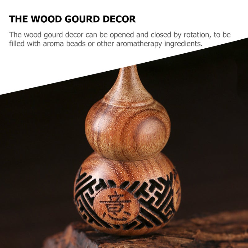 Gourds, Aroma Diffuser with Carved Wood Design, Retro Style Home Decor - Image 5