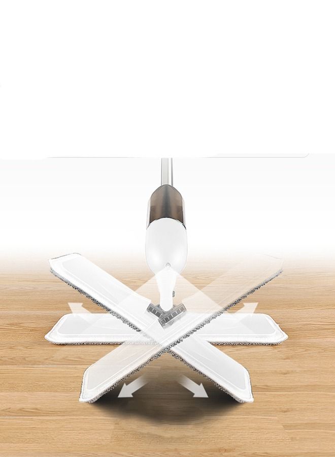Rotating Head Flat Mop With 2 Reusable Microfiber Round and Flat Mop