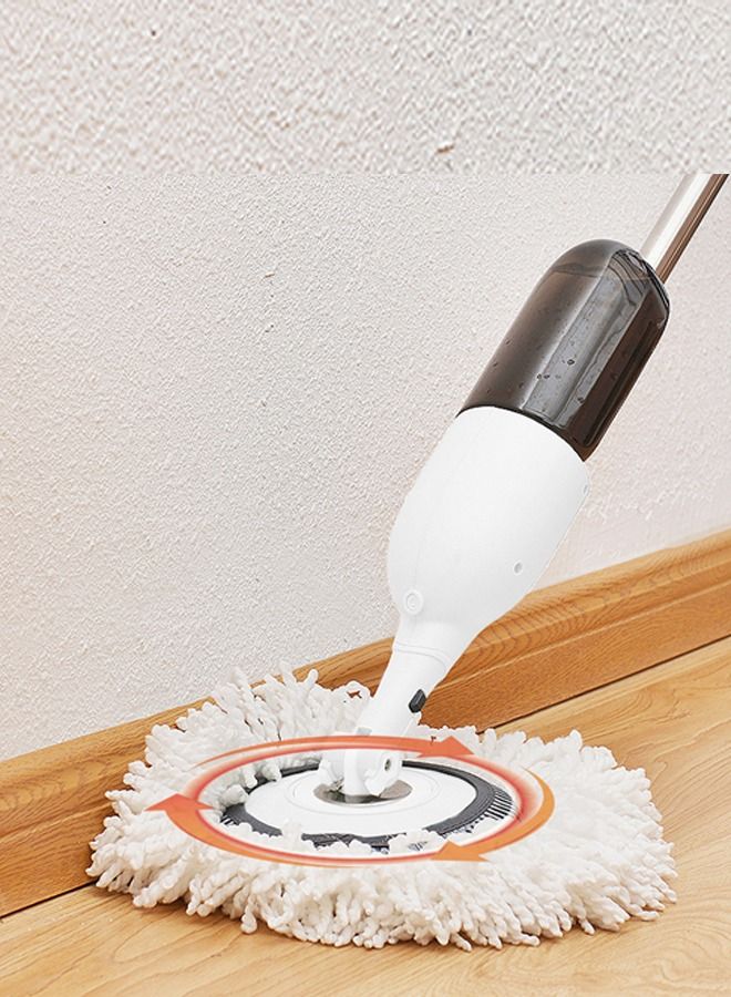 Rotating Head Flat Mop With 2 Reusable Microfiber Round and Flat Mop