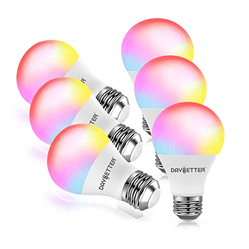 DAYBETTER Smart Light Bulbs, RGBCW Wi-Fi Color Changing Led Bulbs Compatible with Alexa & Google Home Assistant, A19 E26 9W 800LM Multicolor Bulb, No Hub Required, 6 Pack - Image 1