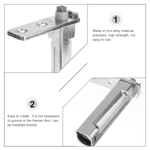 Uonlytech مفصلات معدنية 1 قطعة لمفصل باب الثلاجة مفصل باب الثلاجة من سبائك الزنك الربيعية لمعدن الفريزر العلوي - Image 3