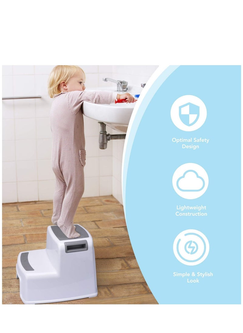 Arabest Toilet Training Step Stool, 2 Tier Toddler Potty Stool Anti Slip and Easy to Carry, Children's Step Stool for Bathroom and Kitchen  - Image 5
