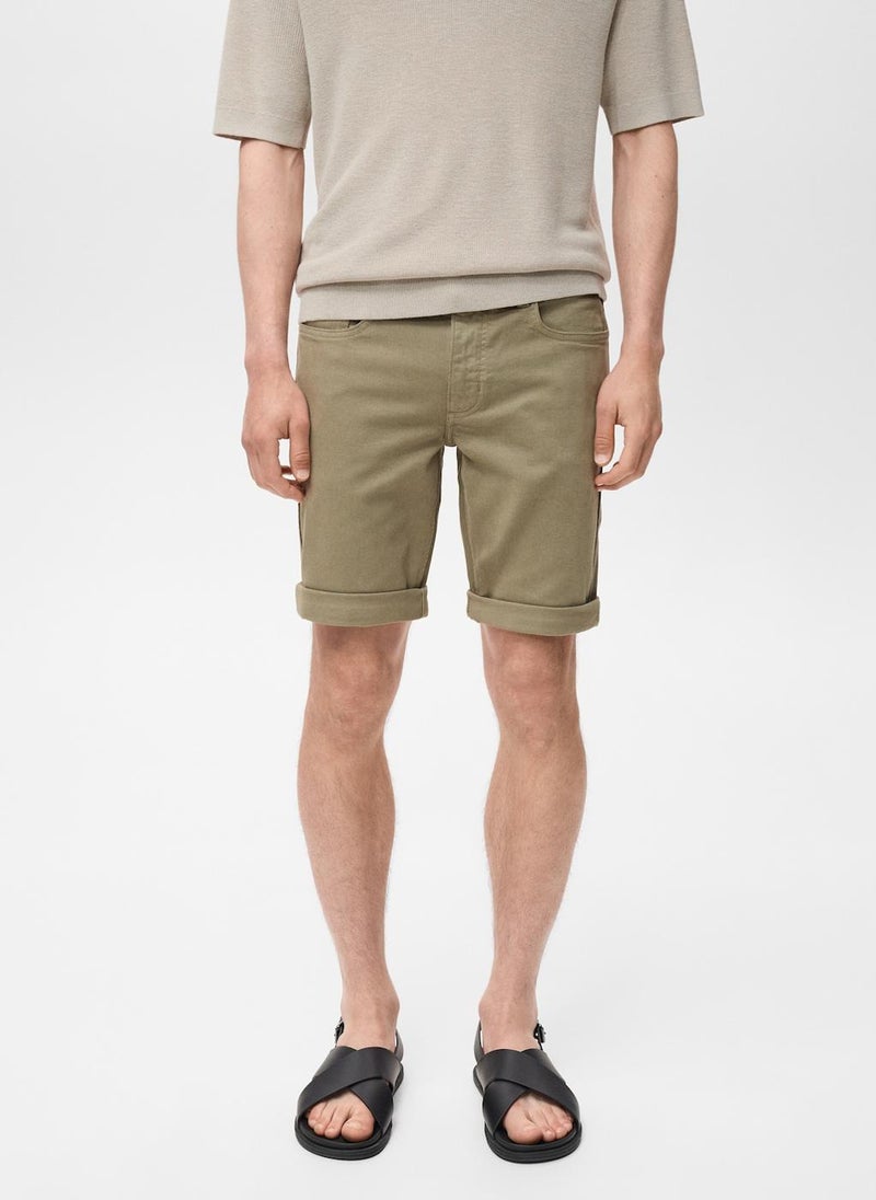 Mango Man Slim-Fit Denim Bermuda Shorts  - Image 1
