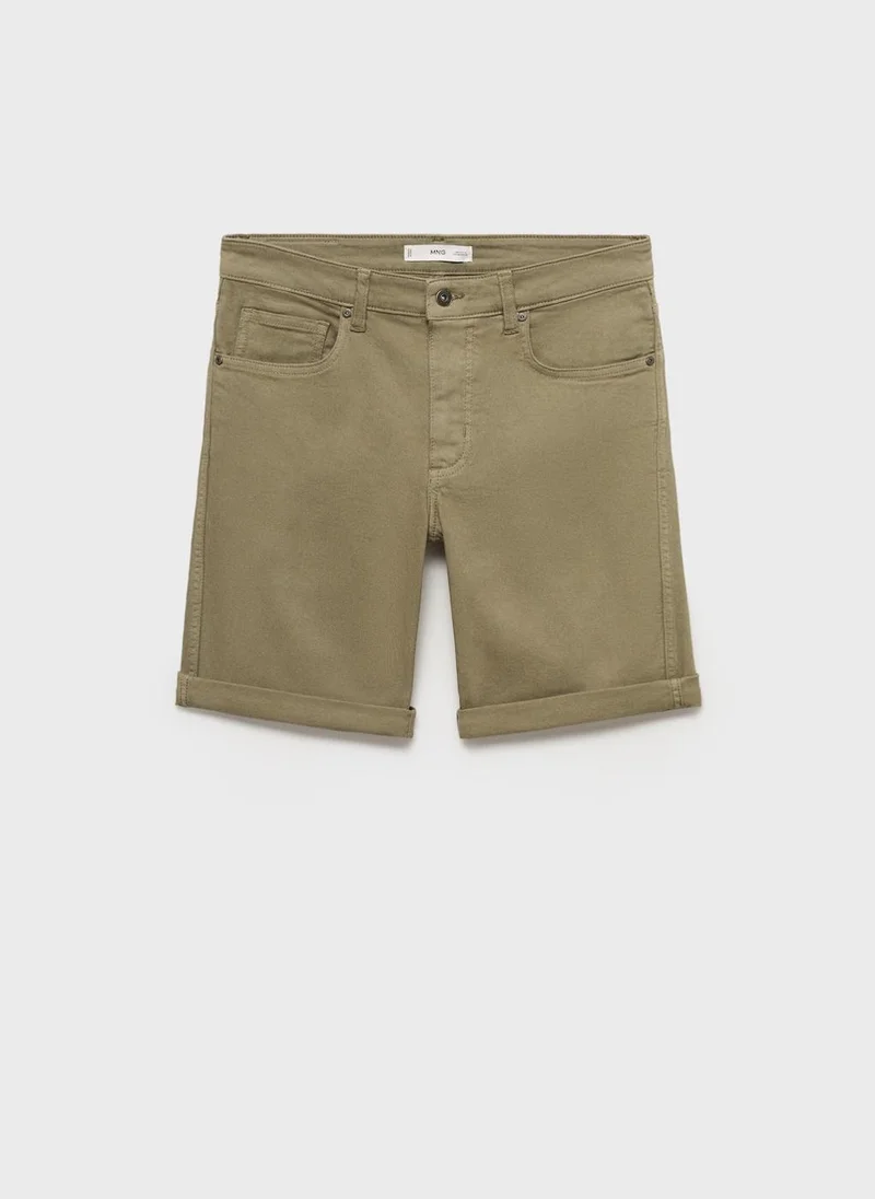 Mango Man Slim-Fit Denim Bermuda Shorts