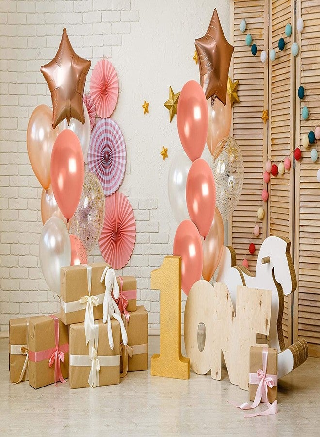 Vail Creations بالونات Vail Creations المصنوعة في الهند، مقاس 12 بوصة، بلمسة نهائية معدنية عالية الدقة، لتزيين حفلات أعياد الميلاد/الذكرى السنوية (ذهبي وردي، عبوة من 50 بالونًا) - Image 3