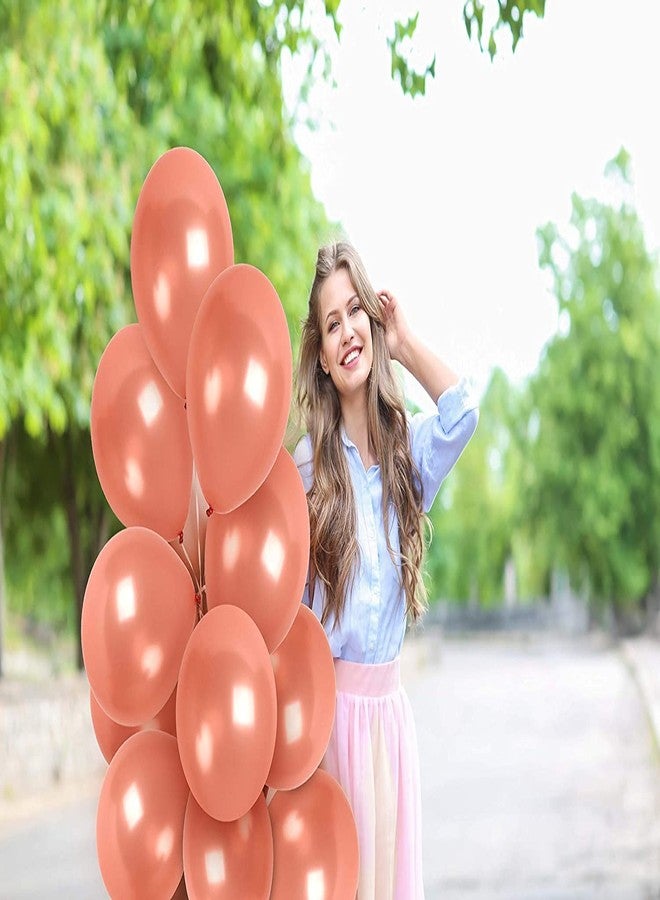 Vail Creations بالونات Vail Creations المصنوعة في الهند، مقاس 12 بوصة، بلمسة نهائية معدنية عالية الدقة، لتزيين حفلات أعياد الميلاد/الذكرى السنوية (ذهبي وردي، عبوة من 50 بالونًا) - Image 2