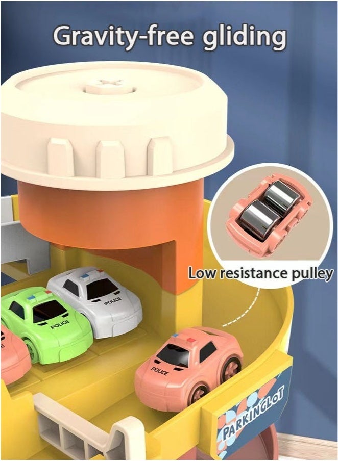 Kids Garage Toy Set, Toy Car Garage for Boys, Garage Track Set with 5 Cars, Fun Creative Car Ramp Track Toys, Kids Ages 3+Toddlers Building Track Car Playset Parking Lot Toys Birthday Gifts Party Games  - Image 4