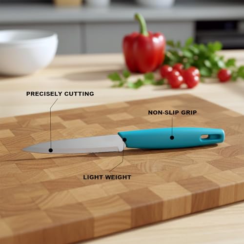 SUPERMOM Kitchen Tool 2 Pc – Combo of Medium Stainless Steel Chopping Board with Stainless Steel Kitchen Utility Knife – Rustproof, Hygienic Cutting Surface for Fruits, Veggies, Meat & Daily Food Prep - Image 5
