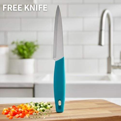 SUPERMOM Kitchen Tool 2 Pc – Combo of Medium Stainless Steel Chopping Board with Stainless Steel Kitchen Utility Knife – Rustproof, Hygienic Cutting Surface for Fruits, Veggies, Meat & Daily Food Prep - Image 3