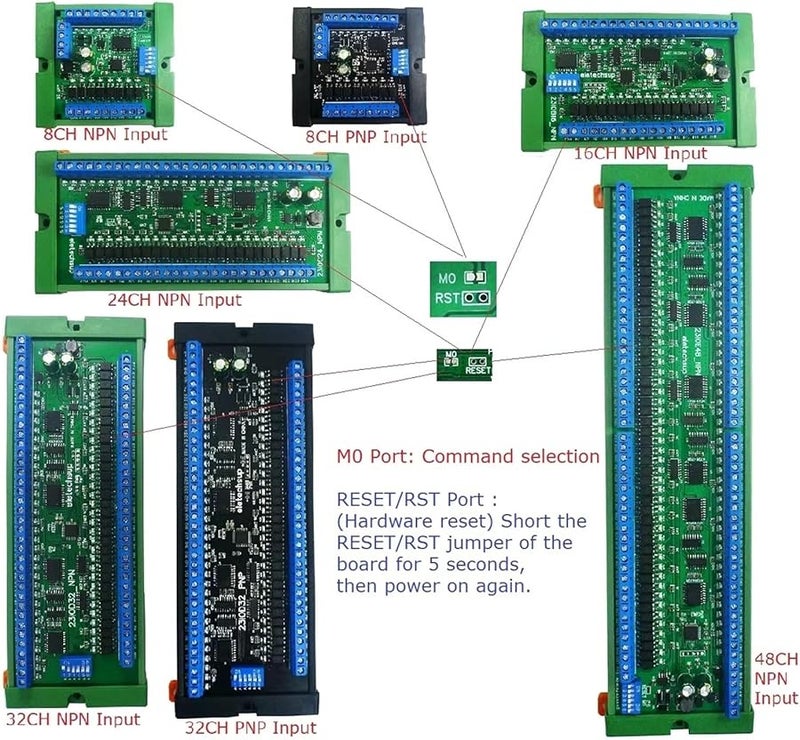 48CH RS485 Remote IO Module PLC DI DO Expansion Board MODBUS RTU Protocol DIN Rail Box - Image 3