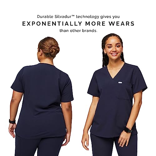 FIGS Catarina One-Pocket Scrub Top for Women — Navy Blue, XXS - Image 4