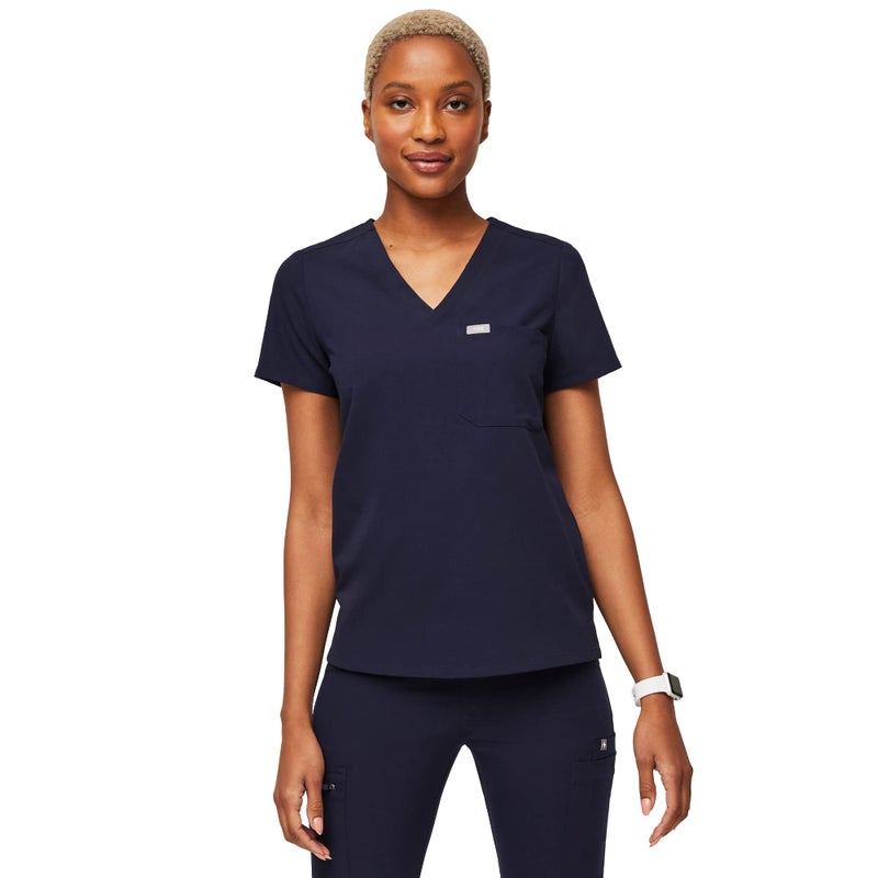 FIGS Catarina One-Pocket Scrub Top for Women — Navy Blue, XXS - Image 5