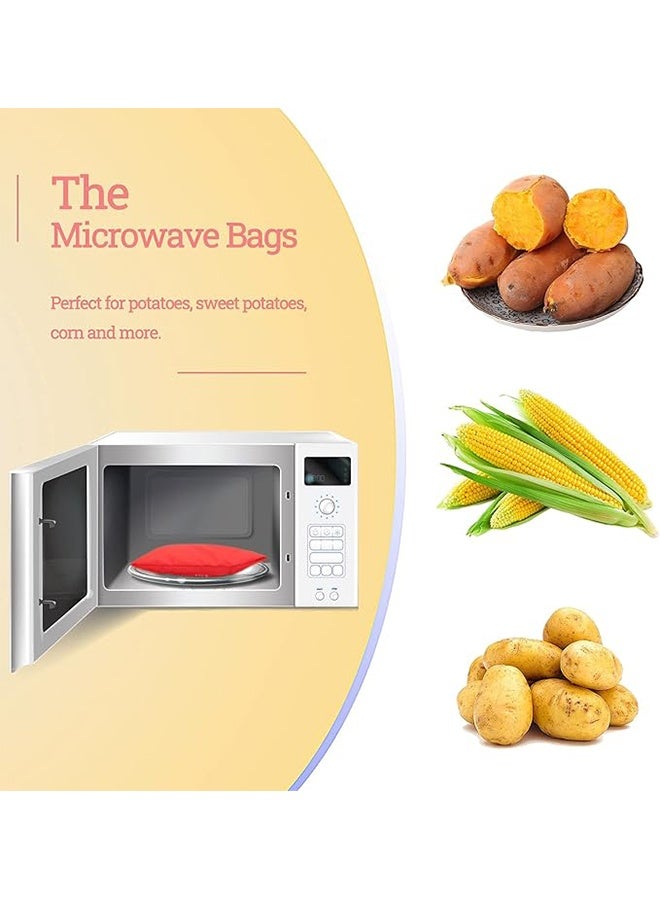 2 Pack Microwave Potato Bag, Reusable Express Microwave Potato Cooker Bag, Baked Potato Cooker Perfect Potatoes Red Baked Pouch - Image 4