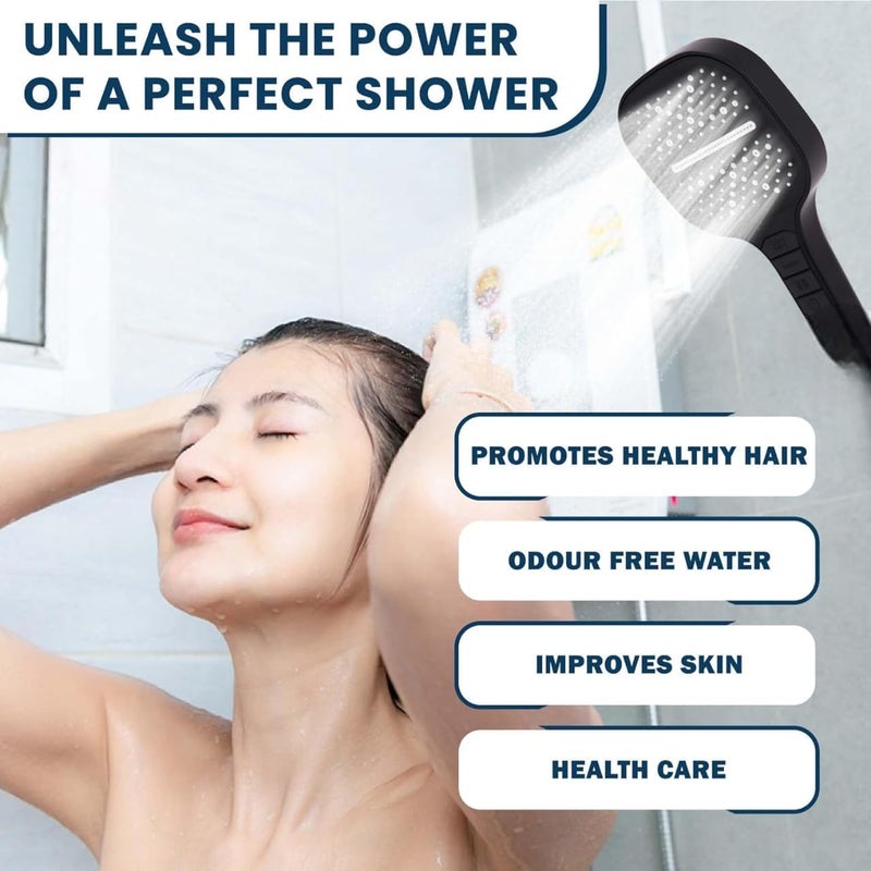 SPECULO Hand Shower For Bathroom Multifunctional 7 Mode Bathroom Shower Silicon Bathroom Hand Shower Easy Mode Switching Durable Longlasting Tube Wall Hook Handheld Hand Shower - Image 4
