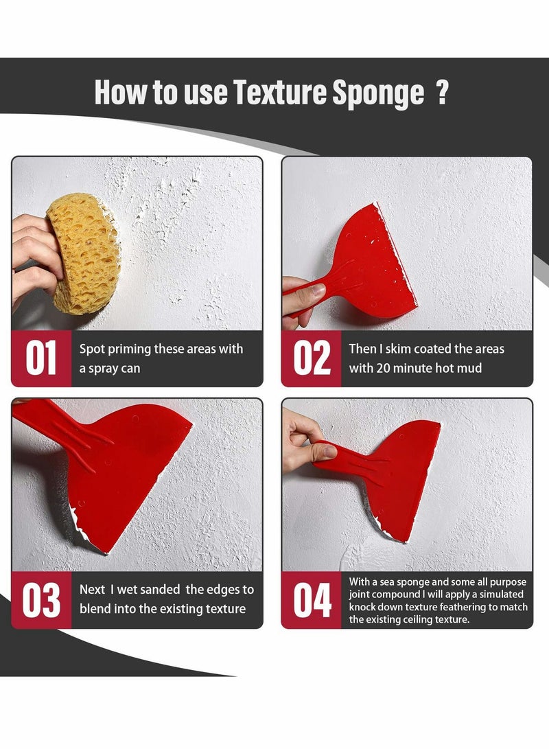 Texture Sponge Drywall Wall Patch Ceiling Home Decor for Repair DIY Painting (2 Pcs,13.5x 9.5x7cm)  - Image 5