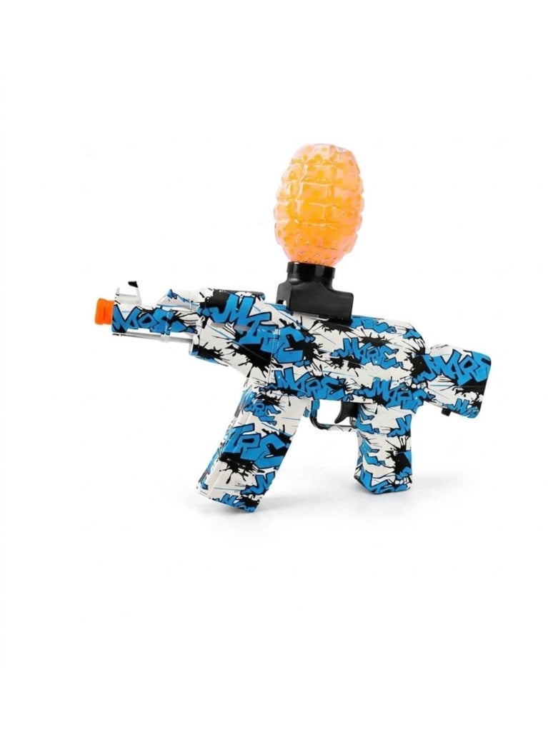 KANGLE 1 pack Blue Color Gel Ball Blaster AK-47, Automatic Splatter Ball Toy Gun with 20000+ Water Beads & Safety Goggles, Outdoor Backyard Shooting Games for Kids. - Image 1